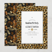 Bronze and Gold Leopard Bachelorette Party Kaart (Voorkant / Achterkant)