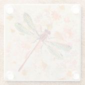 Bronze and Green Dragonfly op  Ephemera Glazen Onderzetter (Achterkant)