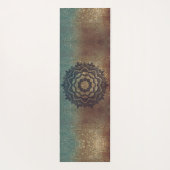 Bronze and Green Shimmery Mandala Yoga Mat (Achterkant)