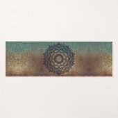 Bronze and Green Shimmery Mandala Yoga Mat (Voorkant (horizontaal))
