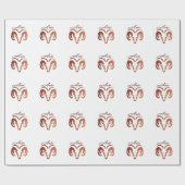 Bronze Aries de ringdierentuin Cadeaupapier (Vlak)