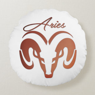 Bronze Aries de ringdierentuin Rond Kussen