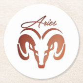 Bronze Aries de ringdierentuin Ronde Kartonnen Onderzetter (Voorkant)
