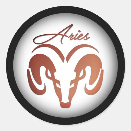 Bronze Aries de ringdierentuin Ronde Sticker (Voorkant)