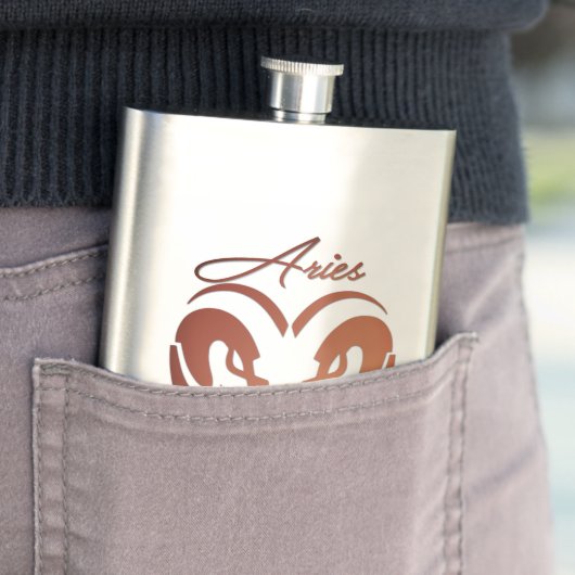Bronze Aries the Ram Zodiac Monogram Flacon (Voorbeeld)