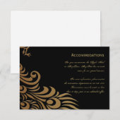 Bronze Art Deco Peacock en Floral Accomodations Informatiekaartje (Voorkant / Achterkant)