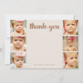 Bronze Baby Hartelijk dank 6 Foto Lijst Flat Cards Bedankkaart (Voorkant)