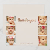 Bronze Baby Hartelijk dank 6 Foto Lijst Flat Cards Bedankkaart (Voorkant / Achterkant)