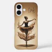 Bronze Ballerina Splash Custom Initialen Ballet Case-Mate iPhone Case (Achterkant)
