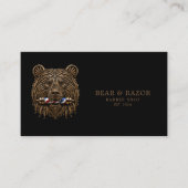 Bronze Bear Professional Barbershop Qr Code Visitekaartje (Voorkant)