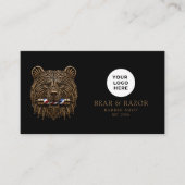 Bronze Bear Professional Barbershop Qr Code Visitekaartje (Voorkant)