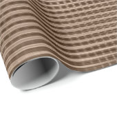 Bronze Beige Metallic Grill Stripes Skinny Lux Cadeaupapier (Rol Hoek)