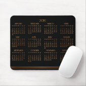 Bronze Black Art Deco Calendar 2016 Muismat (Met muis)