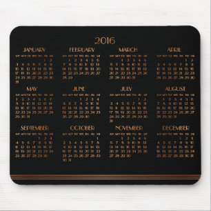 Bronze Black Art Deco Calendar 2016 Muismat