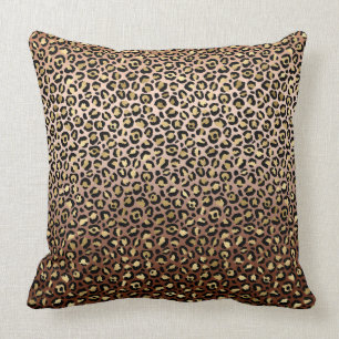 Bronze Black Gold Ombre Leopard Print     Kussen