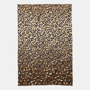 Bronze Black Gold Ombre Leopard Print           Theedoek