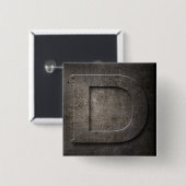 Bronze Black Metal D Monogram Square Button (Voorkant /achterkant)