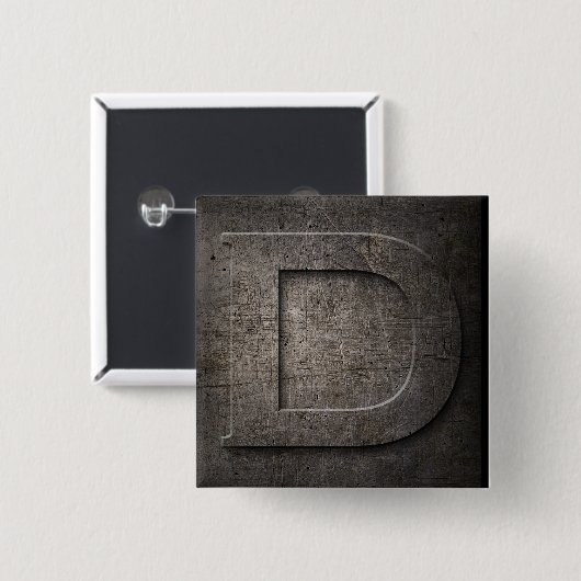 Bronze Black Metal D Monogram Square Button (Voorkant /achterkant)