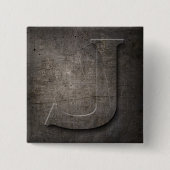 Bronze Black Metal J Monogram square Button (Voorkant)