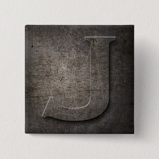 Bronze Black Metal J Monogram square Button (Voorkant)