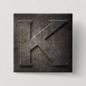Bronze Black Metal K Monogram Square Button (Voorkant)