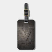 Bronze Black Metal M Monogram Travel Bagagelabel (Voorkant verticaal)