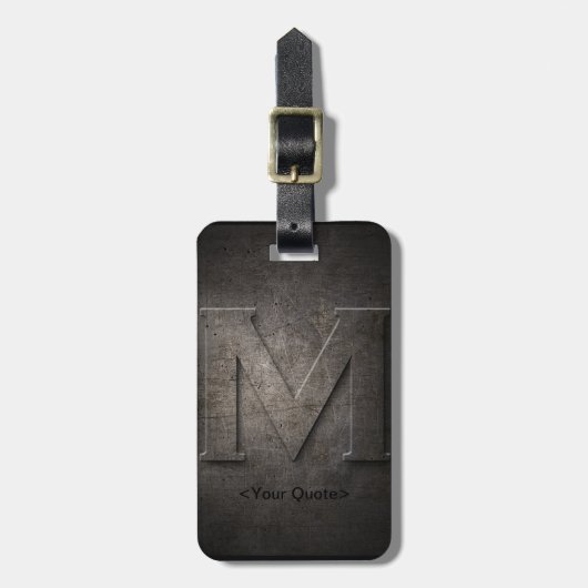 Bronze Black Metal M Monogram Travel Bagagelabel (Voorkant verticaal)