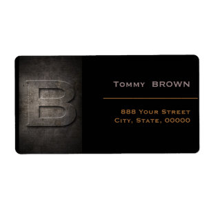 Bronze Black Metal Monogram B Adres Etiket