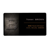 Bronze Black Metal Monogram B Adres Label (Voorkant)