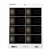 Bronze Black Metal Monogram B Adres Label (Full Sheet)