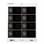 Bronze Black Metal Monogram D Adres Etiket (Full Sheet)