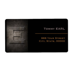 Bronze Black Metal Monogram E Adres Etiket