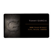 Bronze Black Metal Monogram G Adres Etiket (Voorkant)