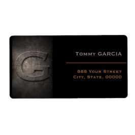 Bronze Black Metal Monogram G Adres Etiket