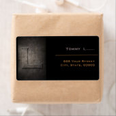 Bronze Black Metal Monogram L Adresetiketten Etiket (Insitu)
