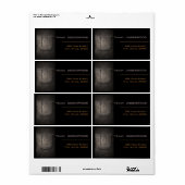 Bronze Black Metal Monogram U Adresetiketten Etiket (Full Sheet)