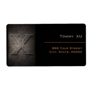 Bronze Black Metal Monogram X Adres Etiket