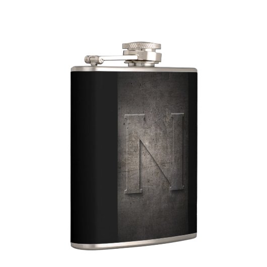 Bronze Black Metal N Monogram Flask Heupfles (Rechts)