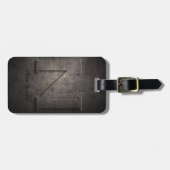 Bronze Black Metal N Monogram Travel Bagagelabel (Voorkant horizontaal)