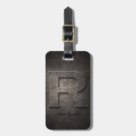 Bronze Black Metal R Monogram Travel Bagagelabel