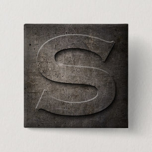 Bronze Black Metal S Monogram Square Button