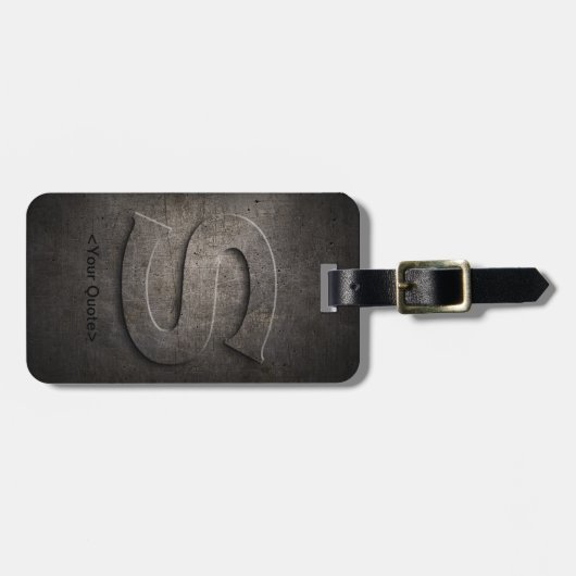Bronze Black Metal S Monogram Travel Bagagelabel (Voorkant horizontaal)