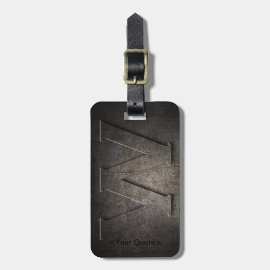 Bronze Black Metal W Monogram Travel Bagagelabel (Voorkant verticaal)