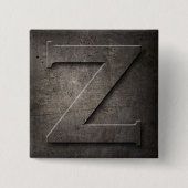 Bronze Black Metal Z Monogram vierkante Button (Voorkant)