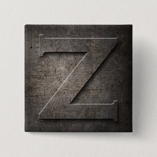 Bronze Black Metal Z Monogram vierkante Button (Voorkant)