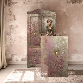 Bronze Blush, Gold Hummingbird, Embossed Floral Tissuepapier