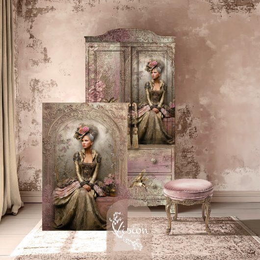 Bronze Blush Victoriaans Vrouwenportret Kunst Tissuepapier