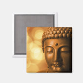 Bronze Boeddha-standbeeld met Golden Bokeh-achterg Magneet (Voorkant / Achterkant)