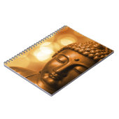 Bronze Boeddha-standbeeld met Golden Bokeh-achterg Notitieboek (Linkerzijde)