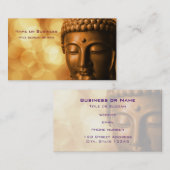 Bronze Boeddha-standbeeld met Golden Bokeh-achterg Visitekaartje (Voorkant / Achterkant)